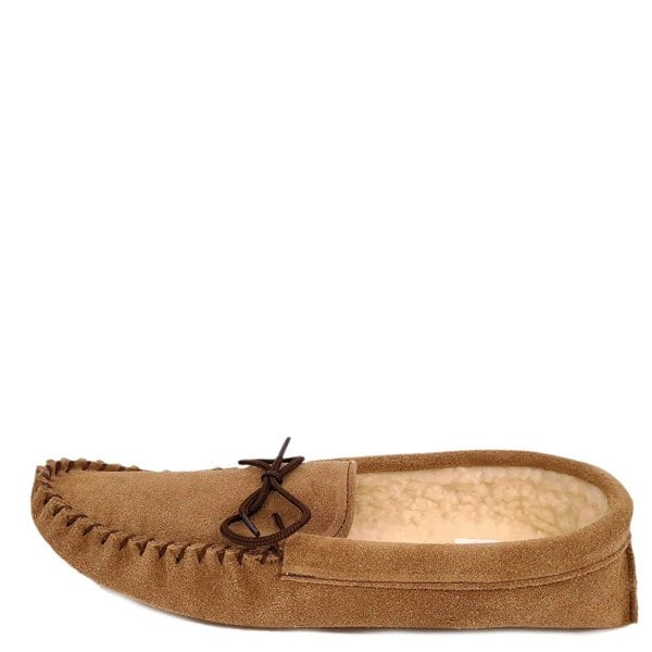 Mokkers Coopers Suede Fleece Lined Soft Sole Mens Moccasin Slippers Made In England