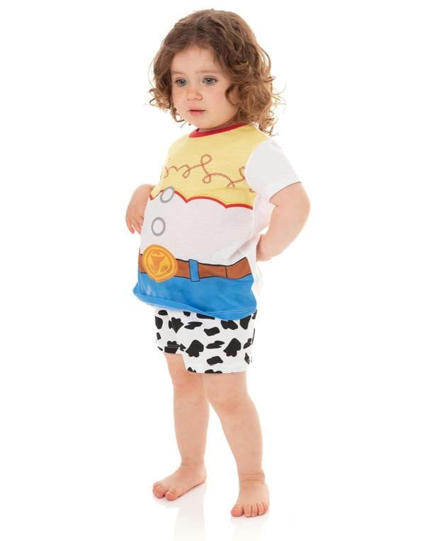 Disney Girls White Jessie Short Sleeve Short Leg Pyjama Set