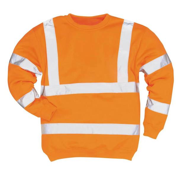 Hi-Vis Pullover Sweatshirt with Ribbed Cuffs - Hi-Vis Trousers