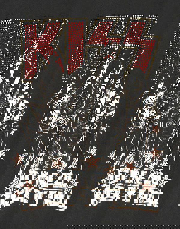 Amplified Clothing Womens Grey Kiss Short Sleeved T-Shirt