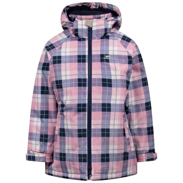 Trespass Girls Orland Checked Waterproof Jacket - Pink - 