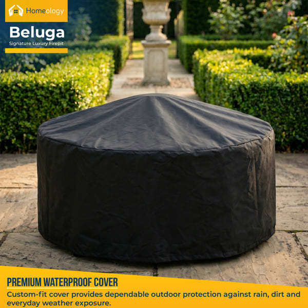 Homeology BELUGA Opulent Garden and Patio Planter, Heater Fire Pit Brazier, Coffee Table, Barbecue and Ice Bucket - Marble Finish