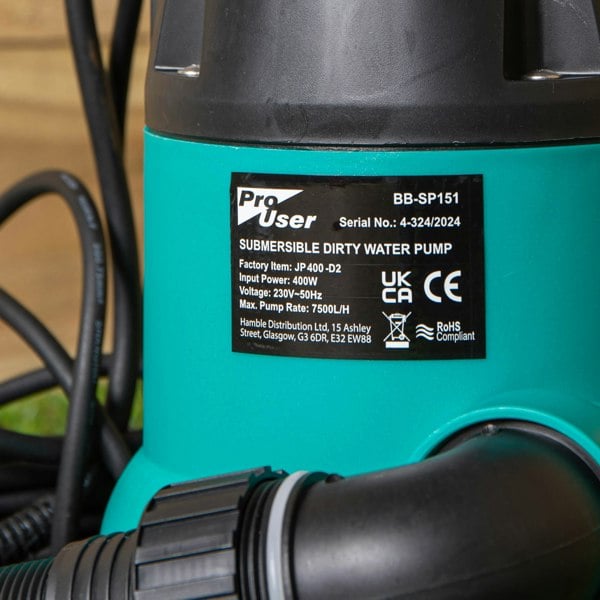 Samuel Alexander 400w Submersible Dirty Water Pump with Automatic Floating Switch