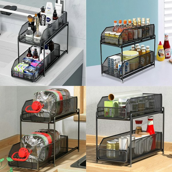 Living and Home Multi-Purpose Cosmetics Storage Rack Storage Shelf For Kitchen Bathroom