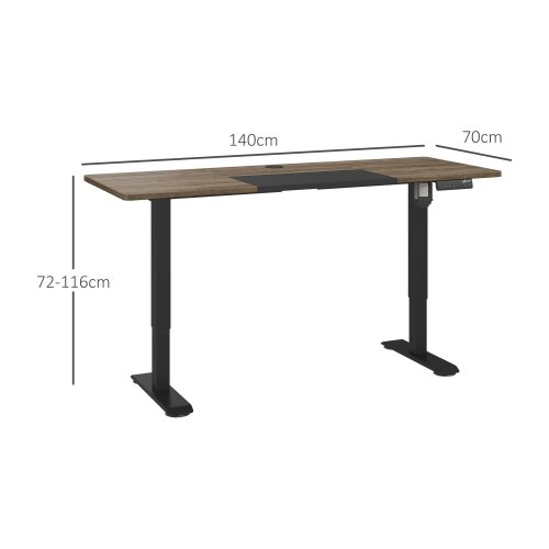 Wyld Haus Moratti 140cm Metal Black Adjustable Electric Standing Desk With LED Display