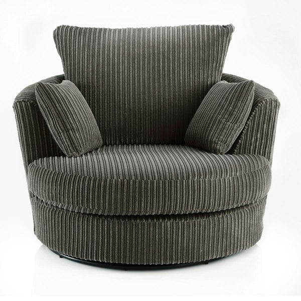 Luxor Cord Fabric 4 Seater Corner Sofa - Grey