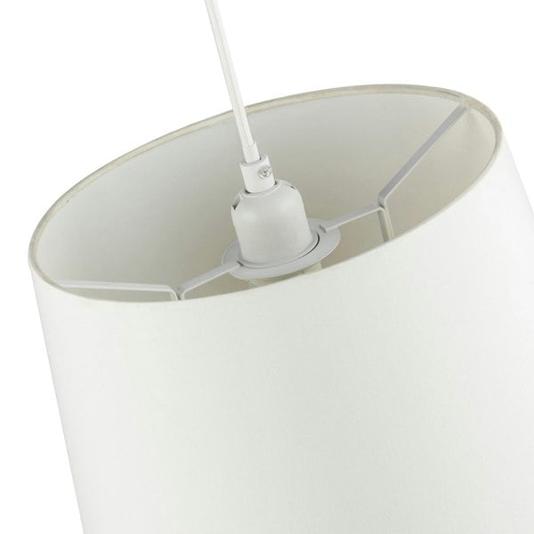 White Cotton Fabric 12inch Drum Lampshade with White Cotton Inner Image 4
