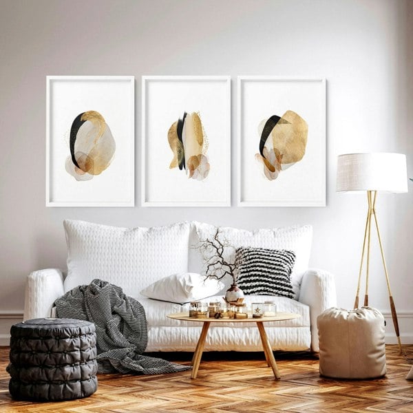 Abstract prints | set of 3 wall art for living room