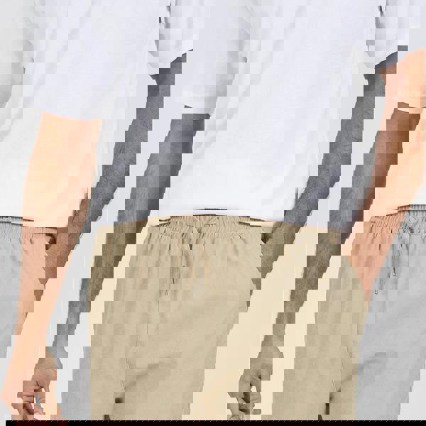 Brave Soul Stone Elasticated Waist Trousers - Stone Image 4