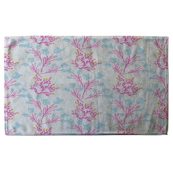 Benjamin Tate Design Pink & Blue Flower Design (Bath Towel)
