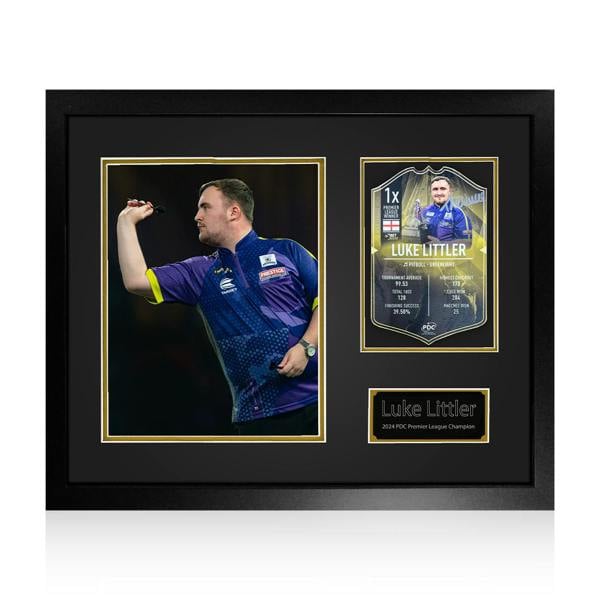 Luke Littler Signed Ultimate Darts Card Deluxe Mount Frame