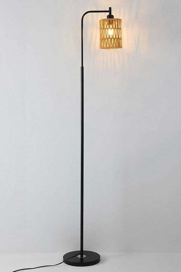 Modern Cylindrical Rope Floor Lamp