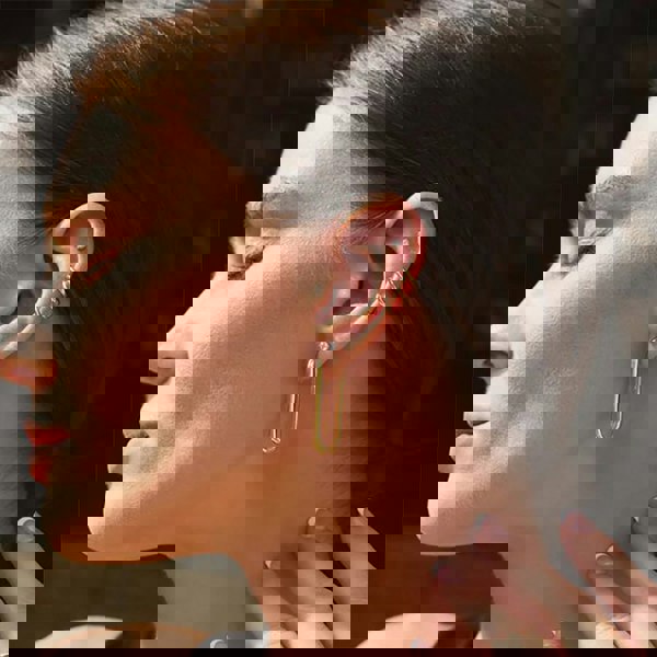 Ania Haie Vogue Maven 14ct Gold Plated Tube Huggie Hoop Earrings E062-01G