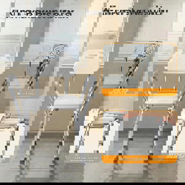 Levede Shower Chair Bath Seat Safety Stool Back Arms Adjustable Height Non-Slip