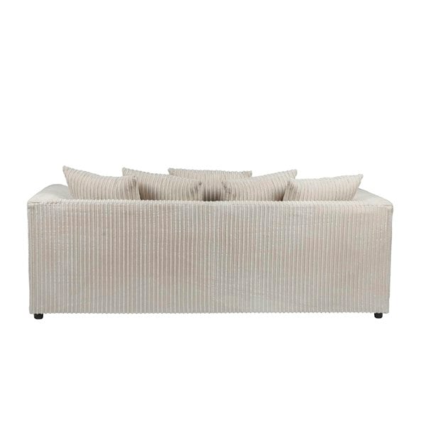 SQUAREBOXX Dylan Jumbo Cord 3+2 Seater Fabric Sofa in Cream