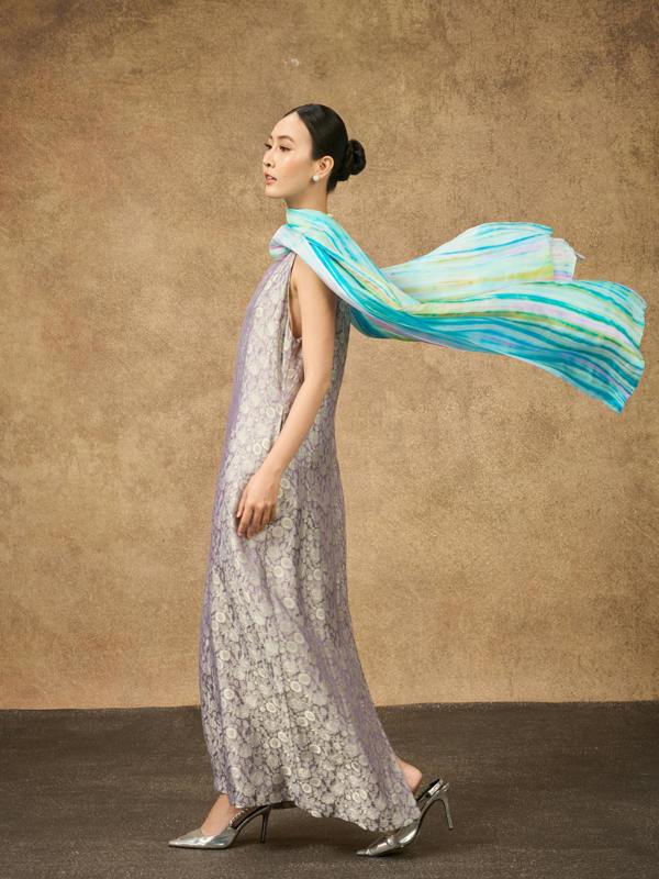 Pastel Rainbow Silk Scarf – Hand-Dyed Mulberry Silk, Beach Wrap & Gift for Her