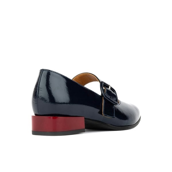 Embassy London Bliss - Navy - Women's block heel square toe patent leather Mary-Jane