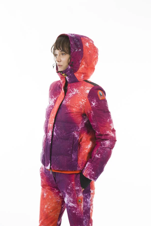 Parajumpers Berry Snow Print Down Jacket - Purple