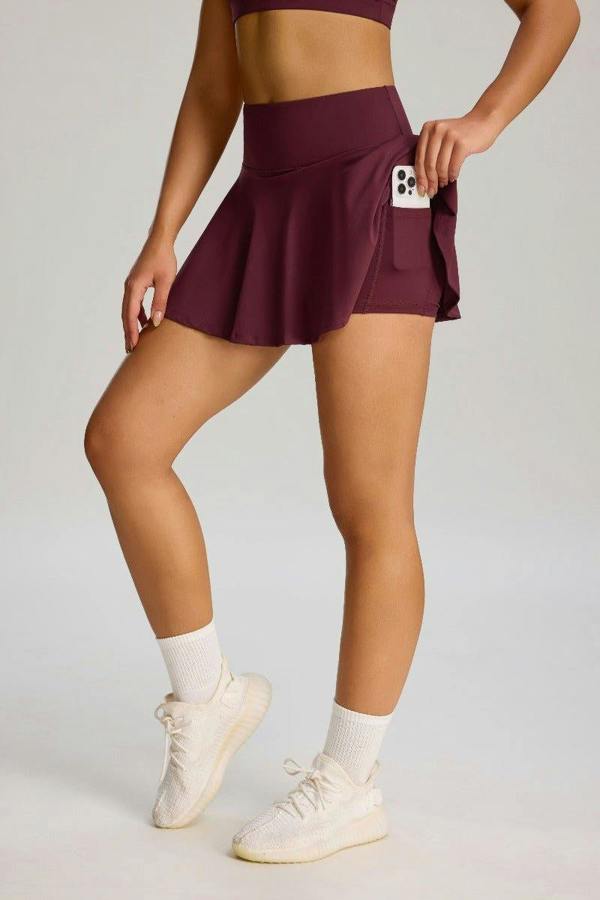 Anniou Tennis Skirt UPF 50+ - Bordeaux Red