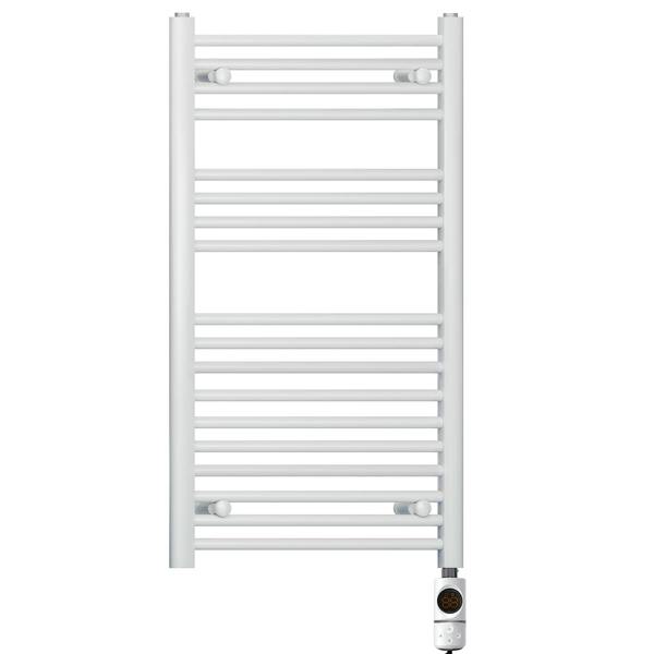 500mm-x-1000mm-White-Electric-Pre-Filled-Heated-Towel-Rail-Radiator-For-Bathroom-Thermostatic-AF-19mm-Tube