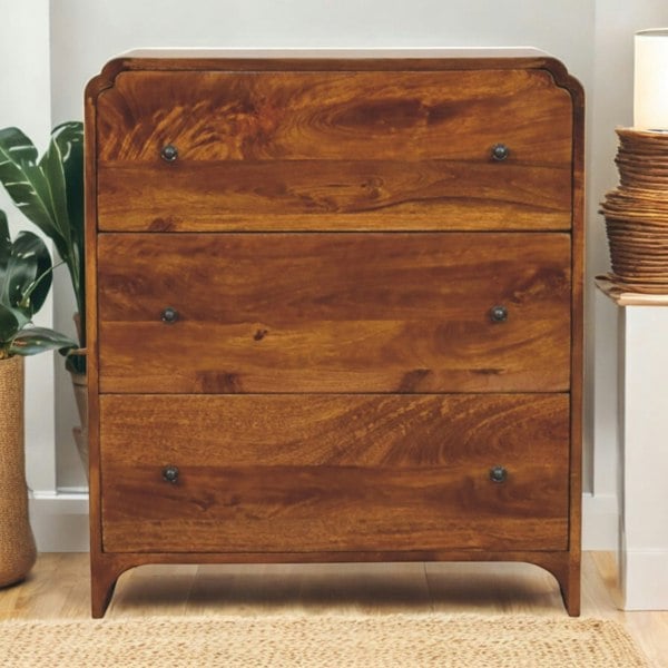 Artisan Furniture Solid Wood Newton Chestnut 3 Drawer Chest