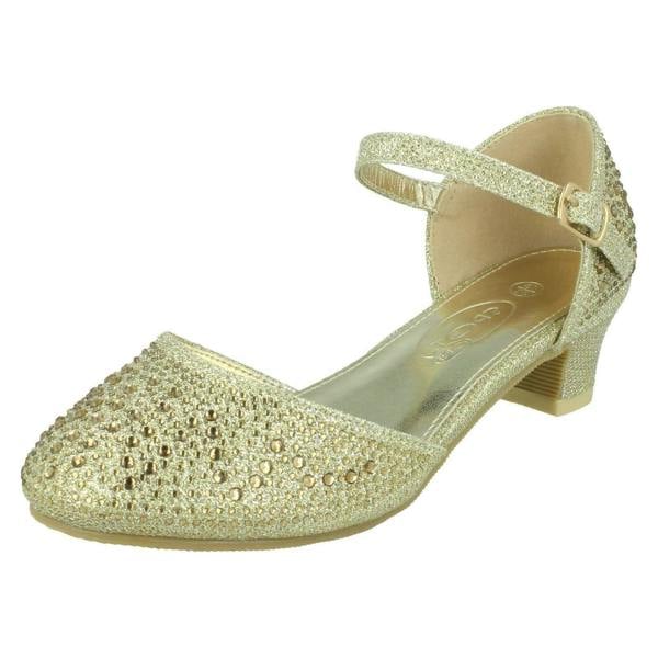 Spot On Girls Spot On Buckle Ankle Strap Glitter Shoes H3084