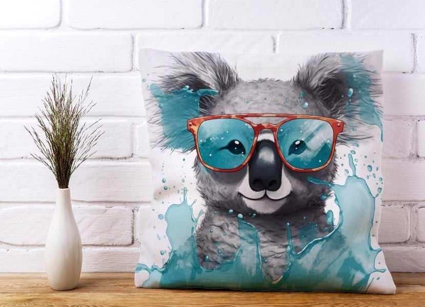 Warren Reed Splashart Koala In Glasses Cushions