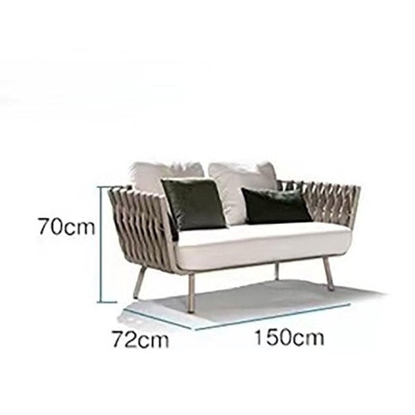 Vallee Rattan Dining Chair, Outdoor Furniture-Weilai Concept-Two Seater Sofa-Light Grey-Weilai Concept
