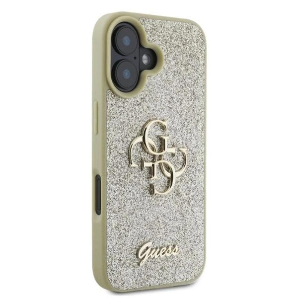 Guess Fixed Glitter Big 4G Logo Case for iPhone 16 Pro 6.3" Gold - GUHCP16LHG4SGD