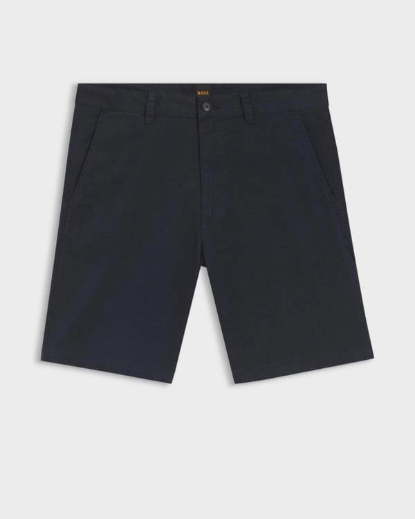 BOSS Orange Slim Fit Mens Chino Shorts - Dark Blue 404 | CHO | Designer Mens Chino Shorts