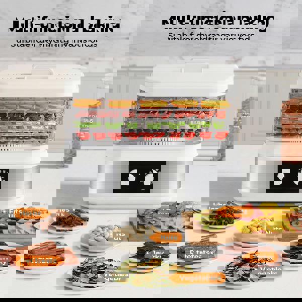 Spector 5 Tray Stainless Steel Food Dehydrator Jerky Fruit Vegetable Dryer White