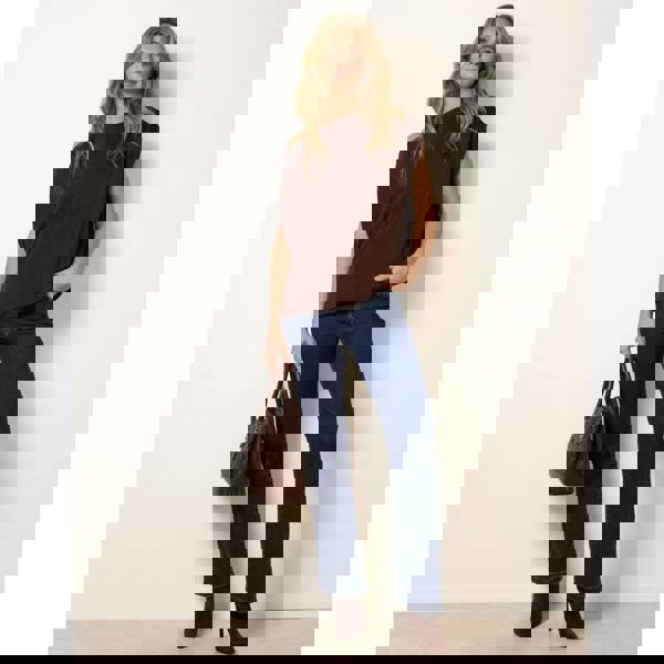 Blue Vanilla Deep Band Slinky Oversize Tunic Top