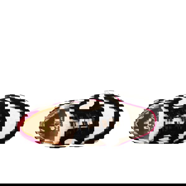 Embassy London Savana - Black & Cream & Pink - Women's athletic trainer with soft black and cream leather with pink trims