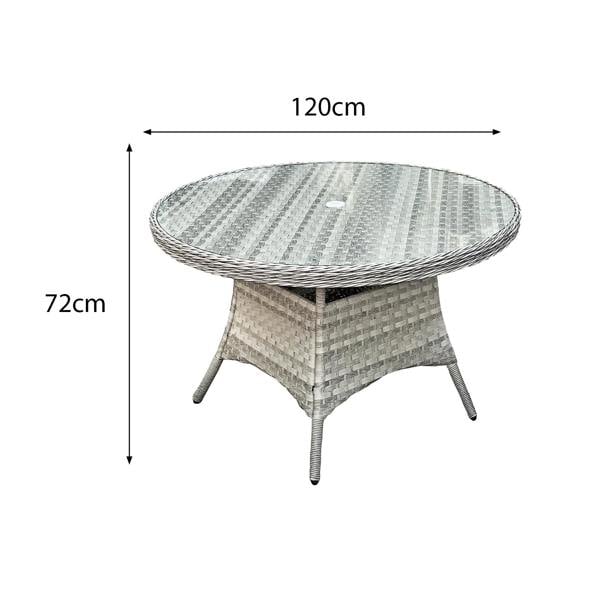 knightsbridge xl rattan 4 seat dining set in dove grey