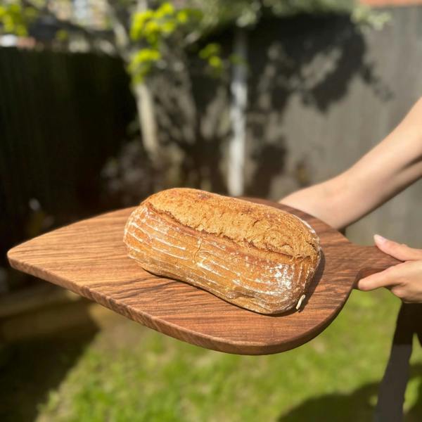 Giraffes & Craftz Walnut Leaf Bread Board - Handmade Walnut Paddle