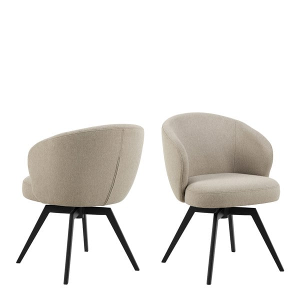 Furniture To Go Darlene Dining Chair with Armrest and Swivel Function in Beige