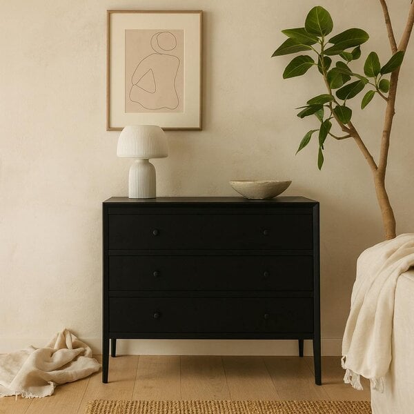 Wyld Haus Bilbao Black Wood Grain 3 Drawer Chest