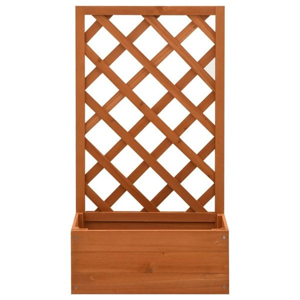 Berkfield Garden Trellis Planter Orange 50x25x90 cm Solid Firwood