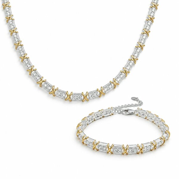 Say It With Luxe Kiss Tennis Necklace and Bracelet Set