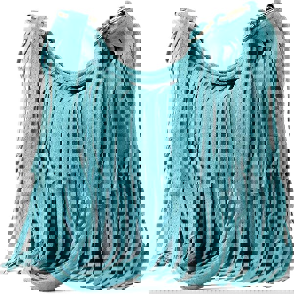 Kitise Italian Real Suede Leather Fringed Shoulder - Cross body Handbag