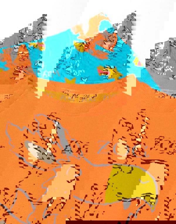 Gruffalo & Friends Zog Unisex Kids Orange Character Long Sleeve Long Leg Pyjama Set