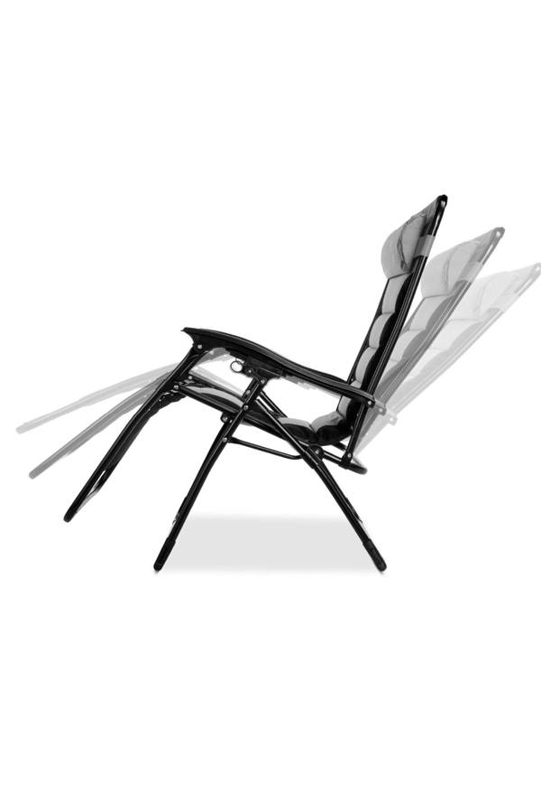 Groundlevel Set of 2 Luxury Extra Wide Gravity Garden Sun Lounger / Relaxer Chair Pair