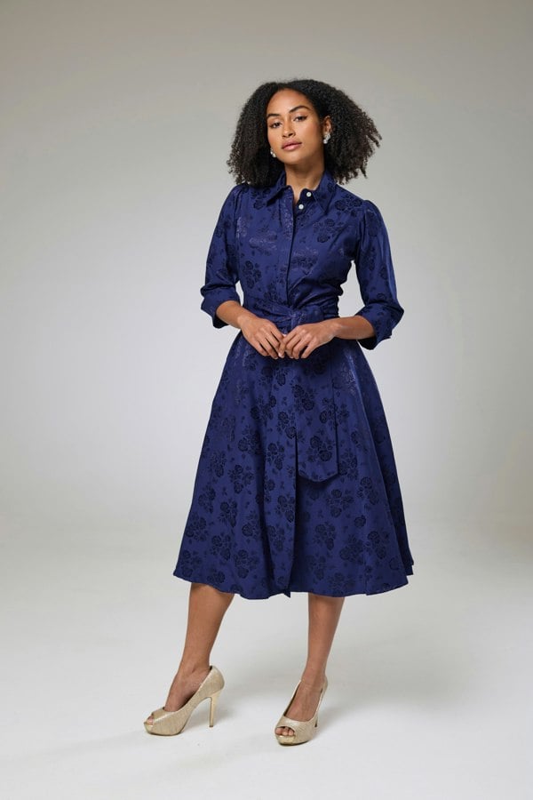 Isha's Timeless collection Royal Blue Petals Sleeved Dress