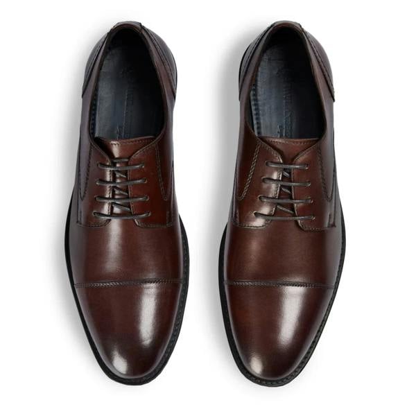 Paul Andrew Regent - Men's Dark Brown Burnished Leather Derby Shoes
