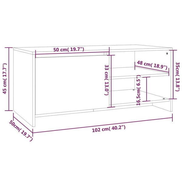 Berkfield Coffee Table White 102x50x45 cm Engineered Wood