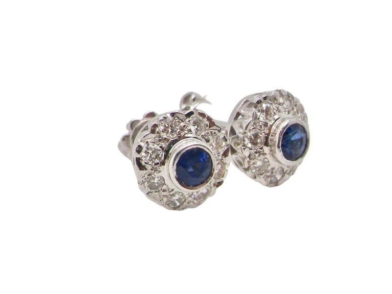 Vintage Tom A pair of Sapphire and Diamond Earrings