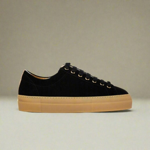 Calla Shoes Saturn - Black & Champagne Wide Fit Trainers