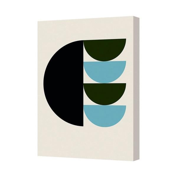 Benjamin Tate Design Abstract Geometric Canvas Wall Art Modern Semicircle Stack Design
