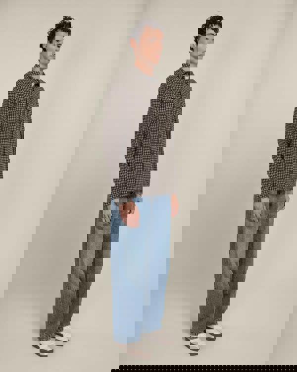 Larsson & Co Ommel - Houndstooth Jersey Casual Overshirt