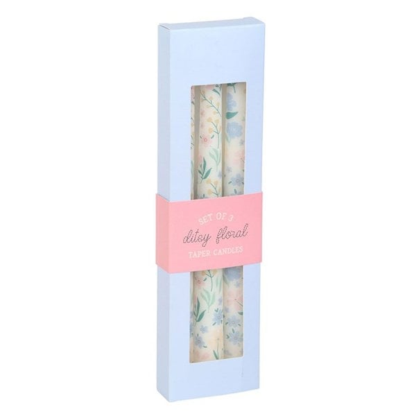 Serano Set of 3 Ditsy Floral Taper Candles